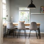 black and white dining table and chairs